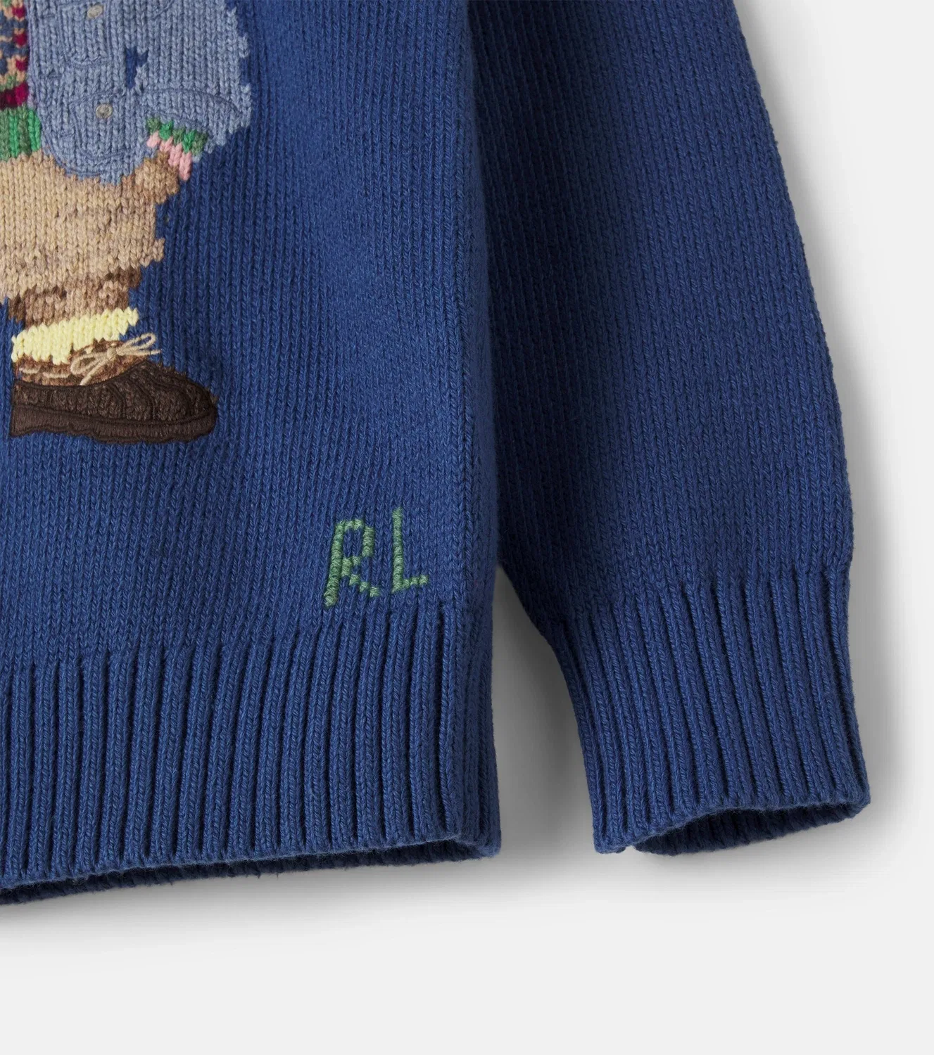 Свитер хлопковый с принтом Polo Ralph Lauren Kids, синий — фото 4