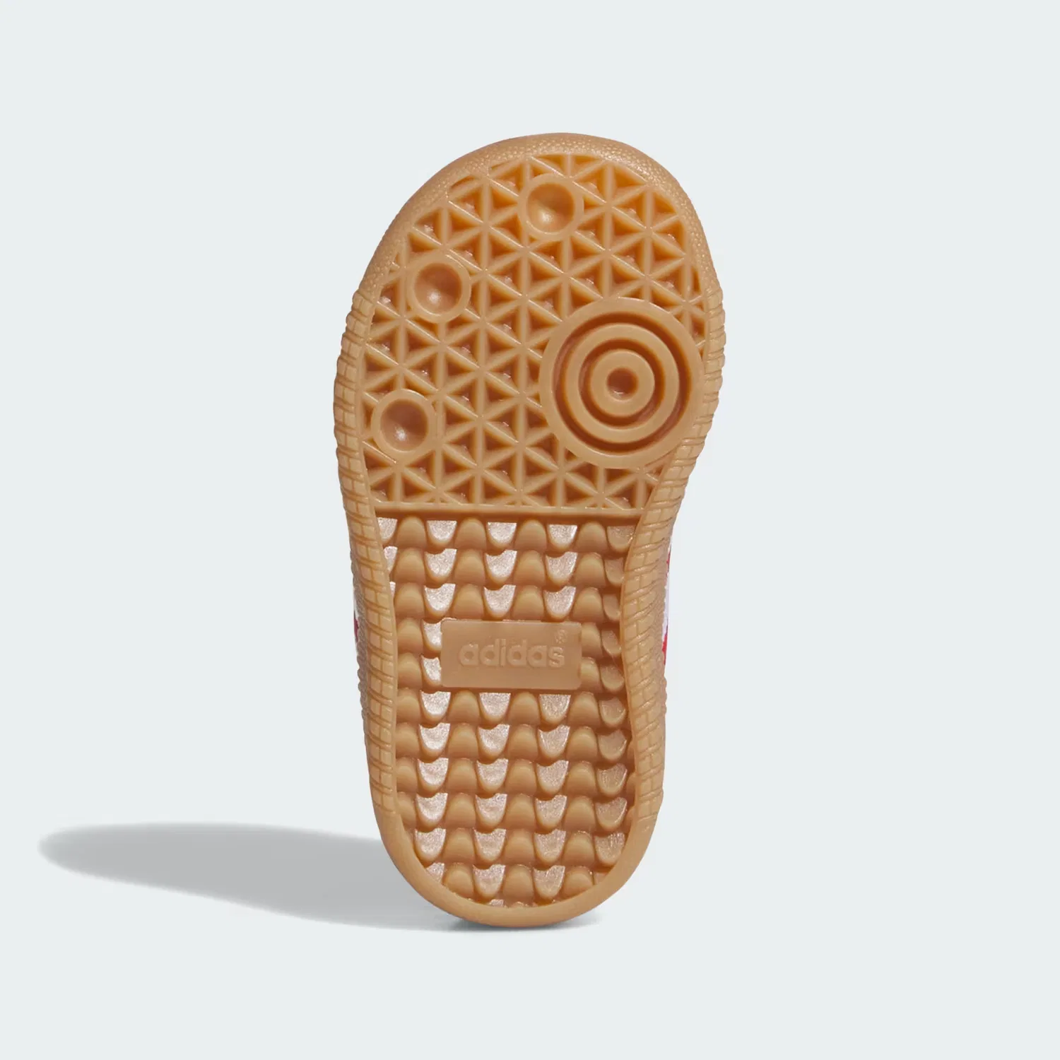 Детские кроссовки на липучке с эластичными шнурками Samba OG Comfort Closure Adidas Originals, Off-White/Алый/Gum — фото 3