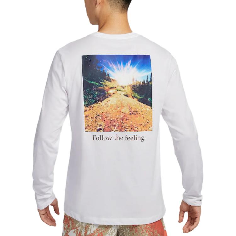 Мужская футболка для бега Trail Dri-FIT с длинными рукавами Nike, белый — фото 4
