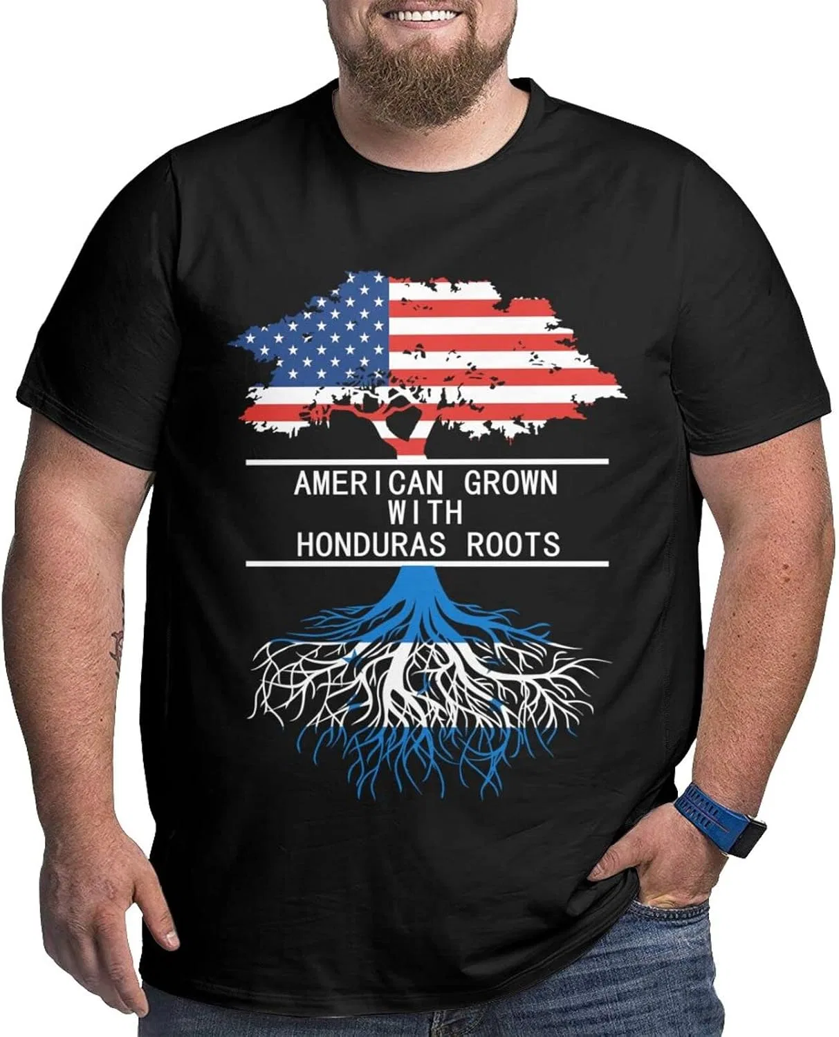 Мужская футболка с принтом Modern Regular Fit, American Grown With Honduras Roots