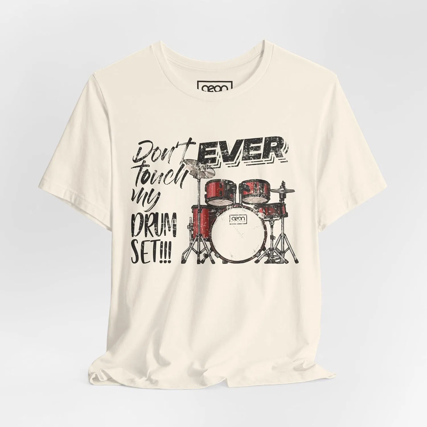Футболка с принтом Don't Ever Touch My Drum Set, Natural — фото 3