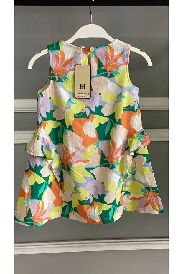 Детское платье для девочек с принтом Girl'S colorful flower patterned sleeveless dress Stylenest, Multicolored — фото 4