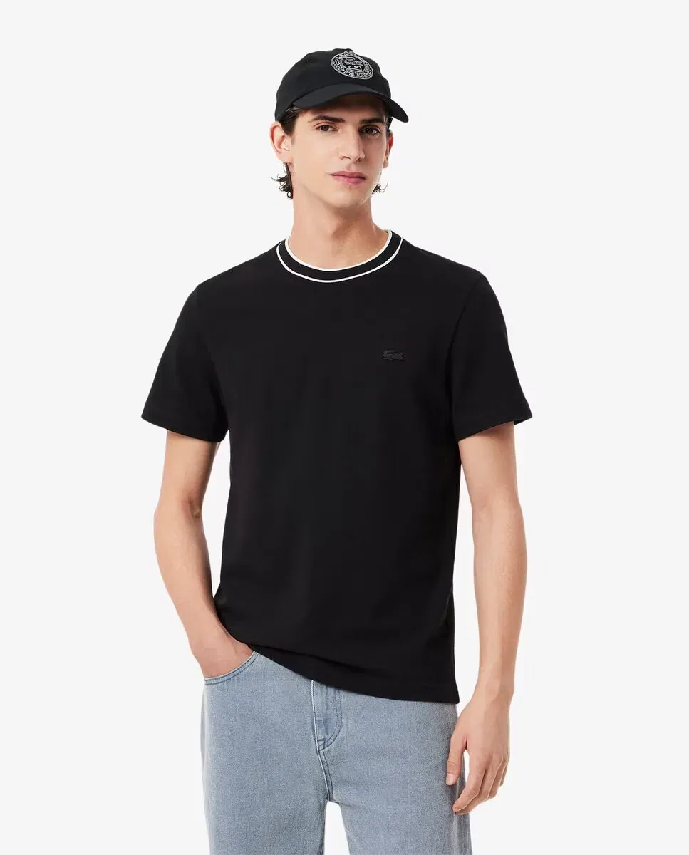 Мужская футболка из пике с воротником-поло и коротким рукавом Lacoste, Negro