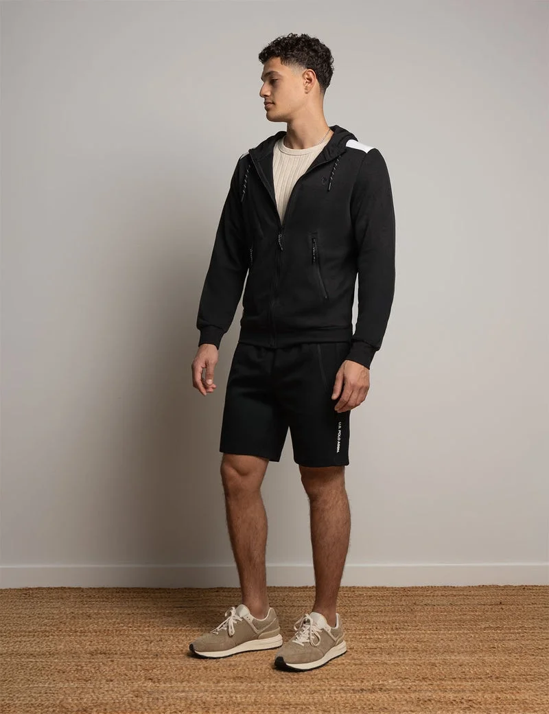 Мужская толстовка U.S. Polo Assn. White Label Bonded Interlock Zip, черный — фото 4
