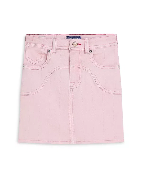 Детская джинсовая мини-юбка для девочек с вышивкой Scotch & Soda, Lilac Snow