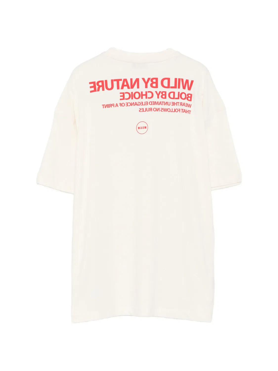 Футболка с приспущенными плечами и принтом логотипа Msgm Kids, нейтральные цвета — фото 2