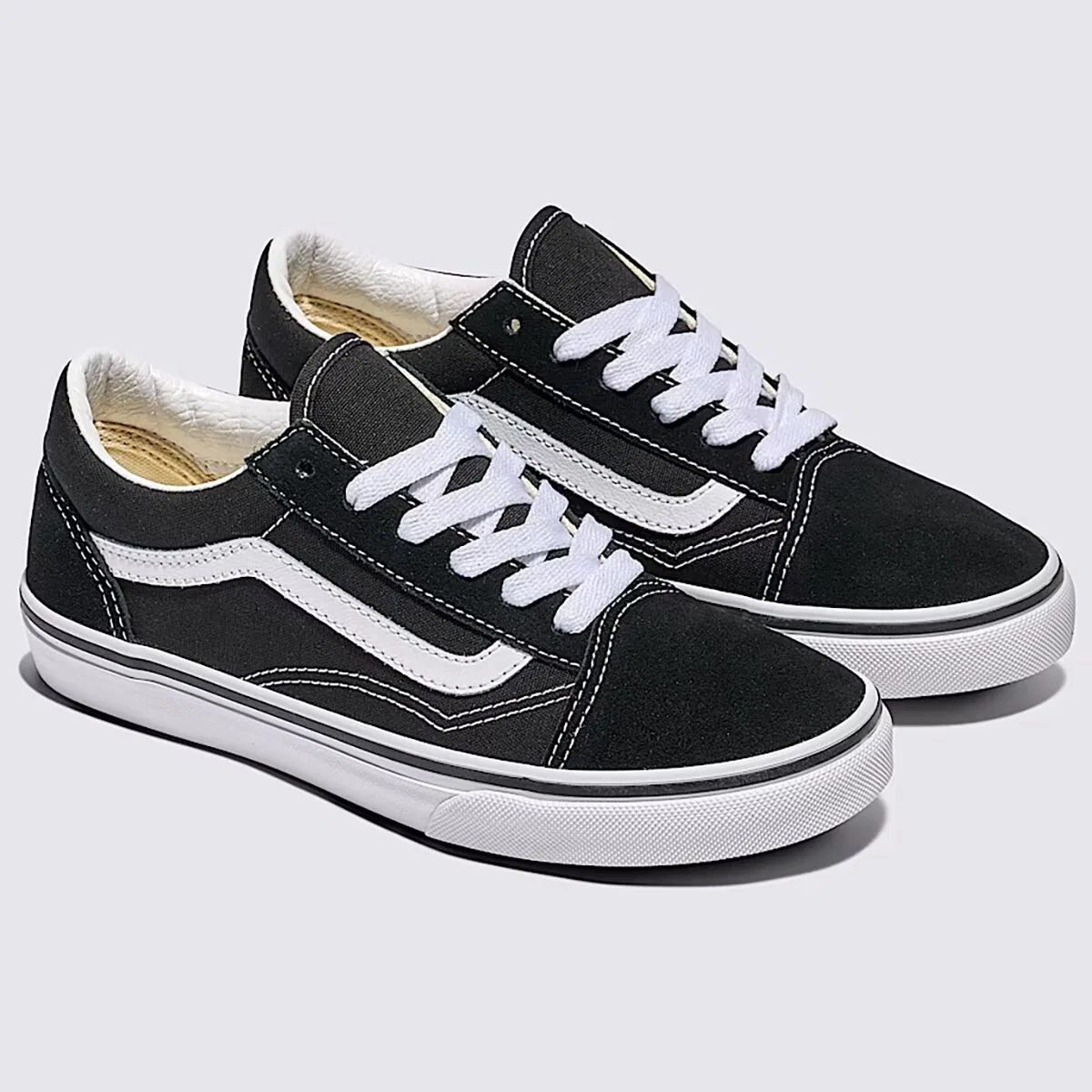 Детские кеды с длинной шнуровкой Old Skool Vans, Black/White — фото 4