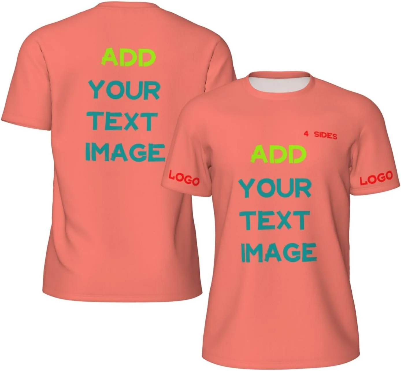 

Футболка Custom с принтом на 4 сторонах