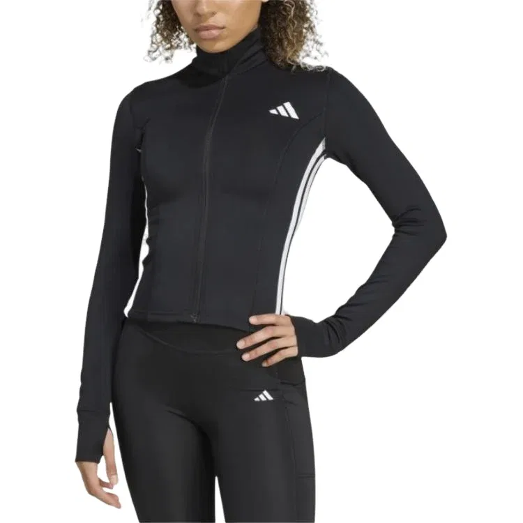 Женская куртка для тренировок Workout Essentials Zip Through Jacket 'Black White' adidas, Black/White — фото 2