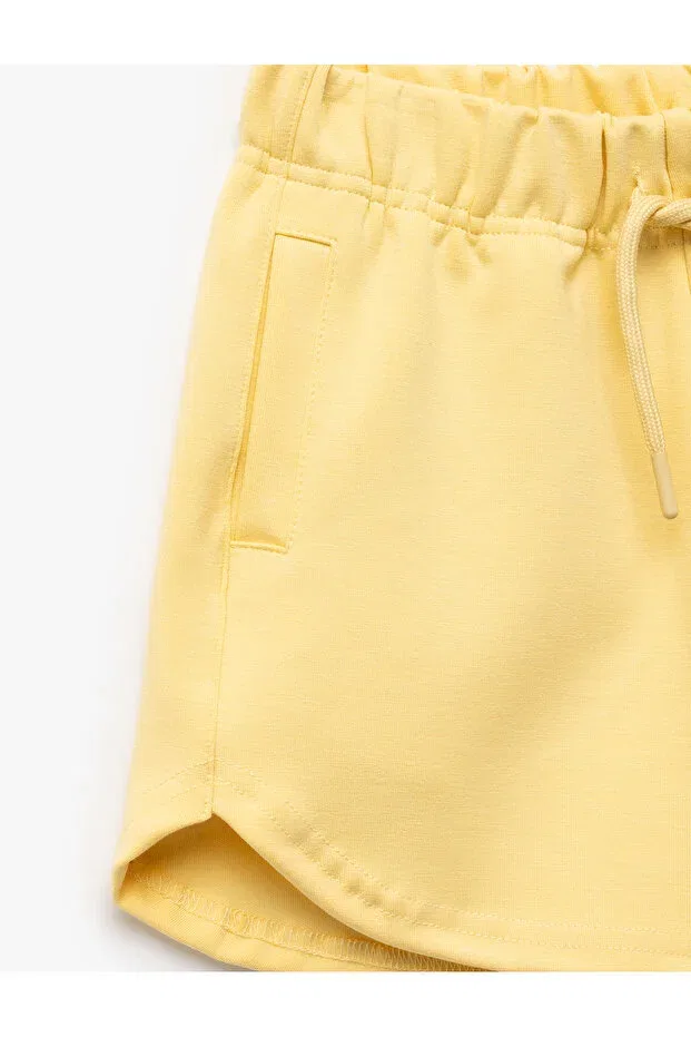 Детские шорты для девочек с эластичным поясом Koton, Yellow — фото 3