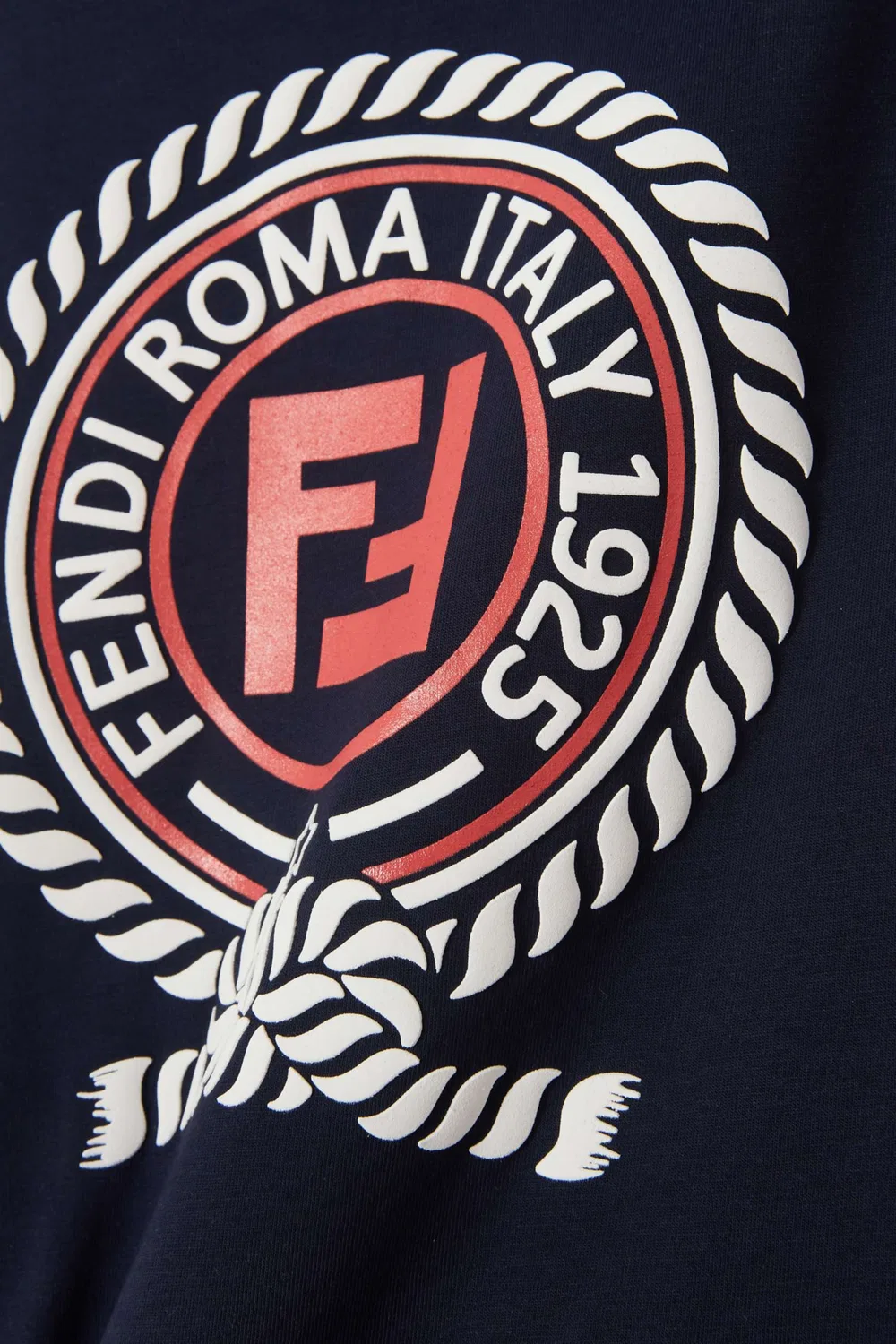 Футболка с принтом Crest из хлопка Fendi, синий — фото 4