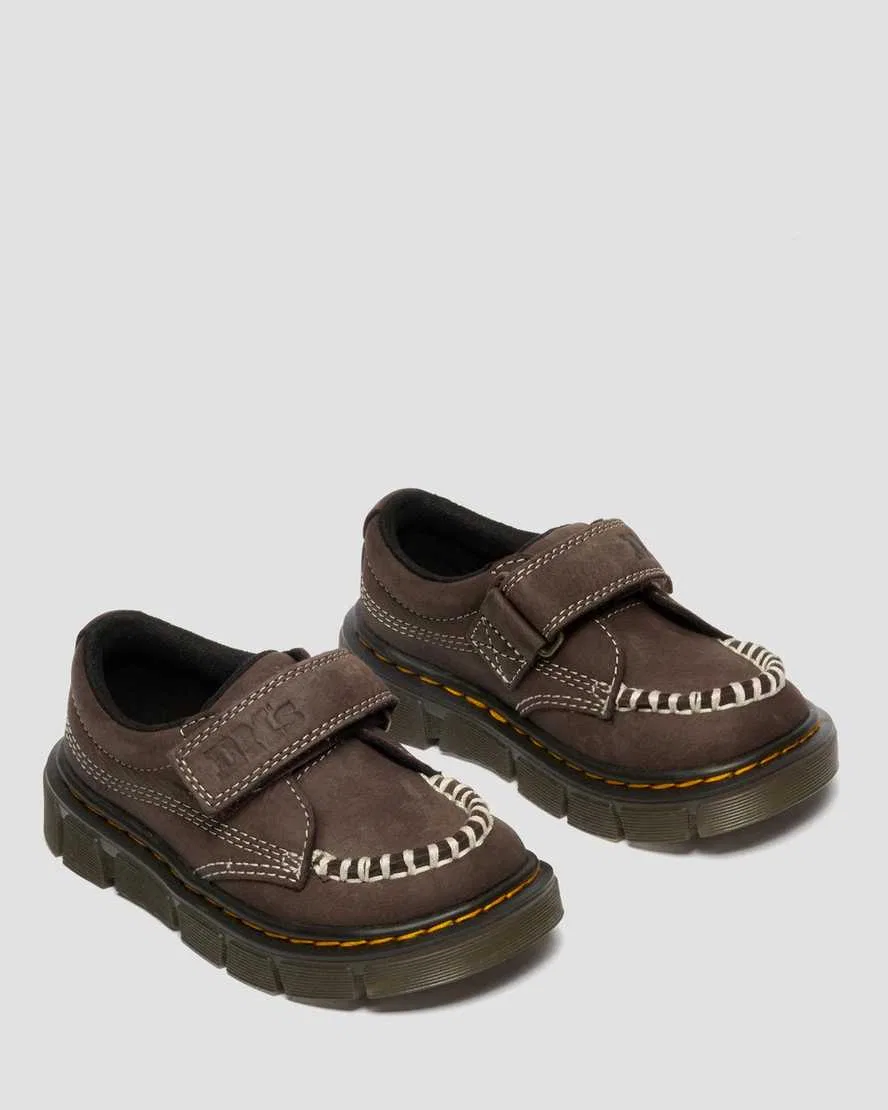 Детские туфли Dr. Martens Raffe, зернистая нубуковая кожа, коричневый — фото 4