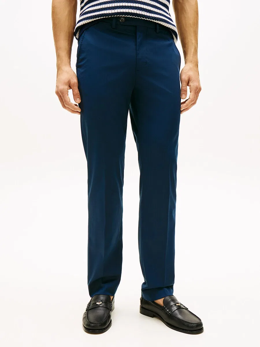 Брюки TOMMY HILFIGER Regular Pleated Pants 'Denton' темно-синего цвета — фото 2