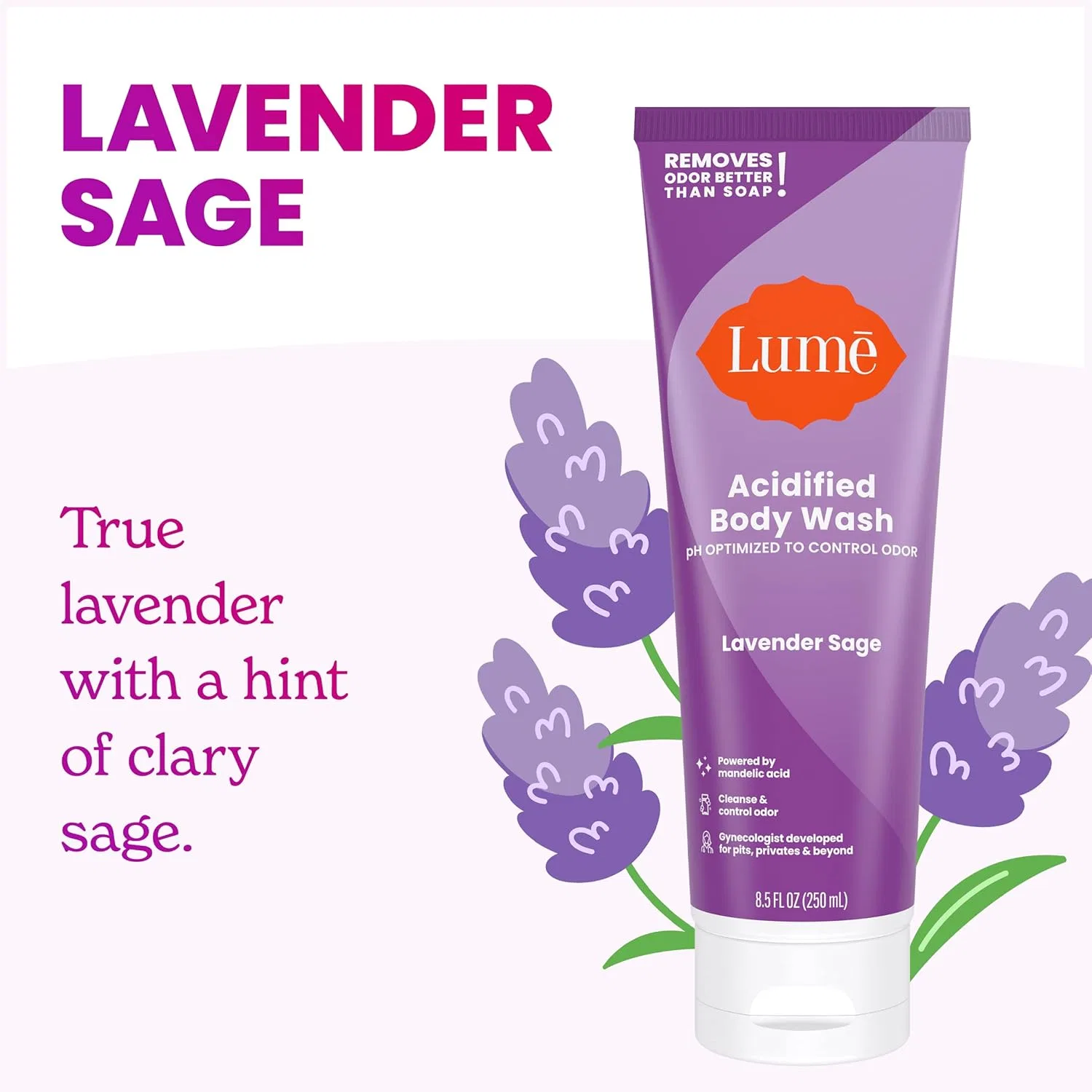Гель для душа Acidified Body Wash, Lume, 251 мл, Lavender Sage — фото 3