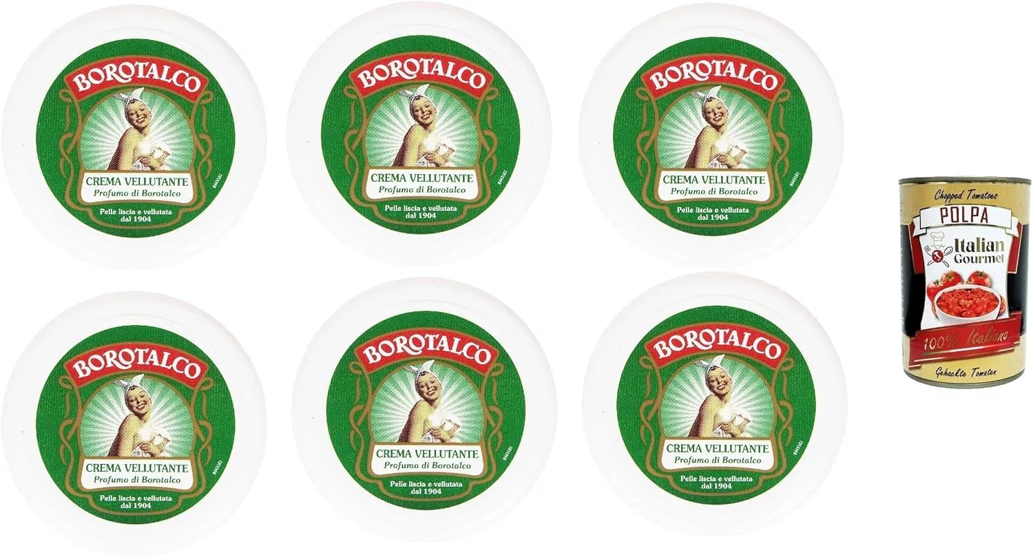 Крем для тела Borotalco Crema Vellutante, набор 6 x 150 мл, Борокрема, итальянский гурман Italian Gourmet E.R.