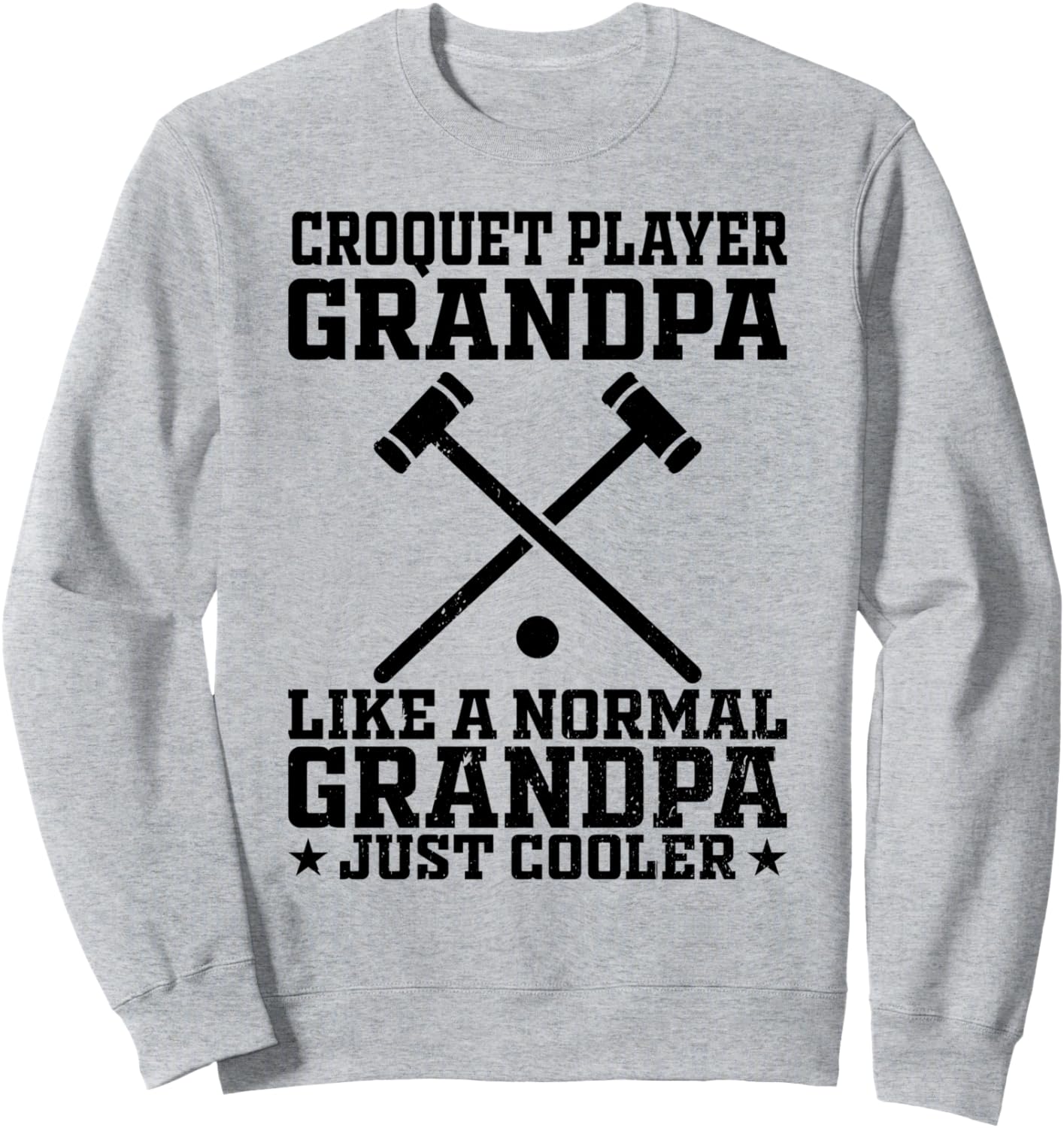 

Дедушка игрока в крокет - обычный дедушка в толстовках Just Cooler Croquet Game Grandpa Croquet Player, серый