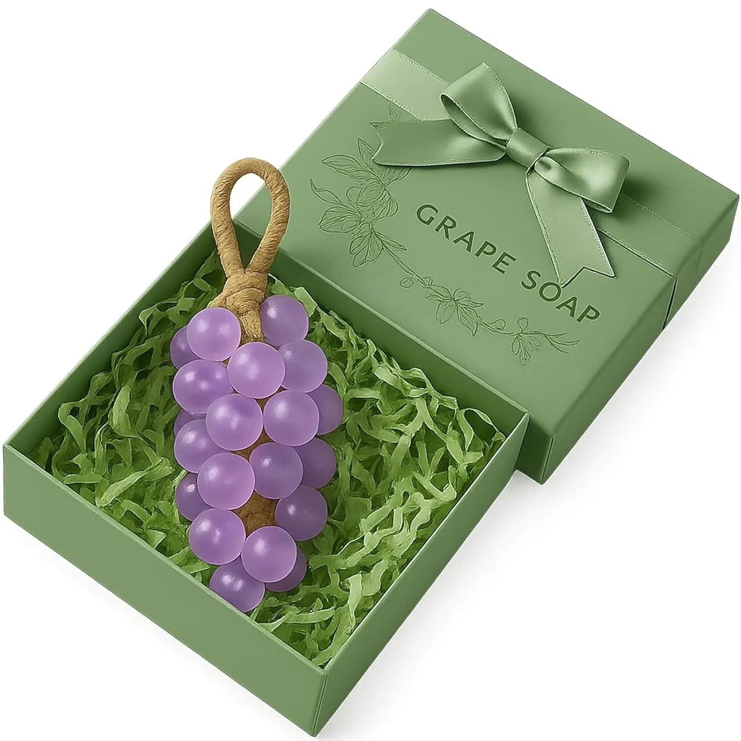 Мыло ручной работы Grape Soap On A Rope, с ароматом винограда, Generisch, 200 г, Purple