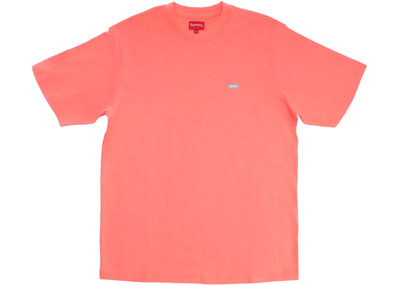 Мужская футболка с принтом Supreme Reflective Small Box Tee, Fluorescent Pink
