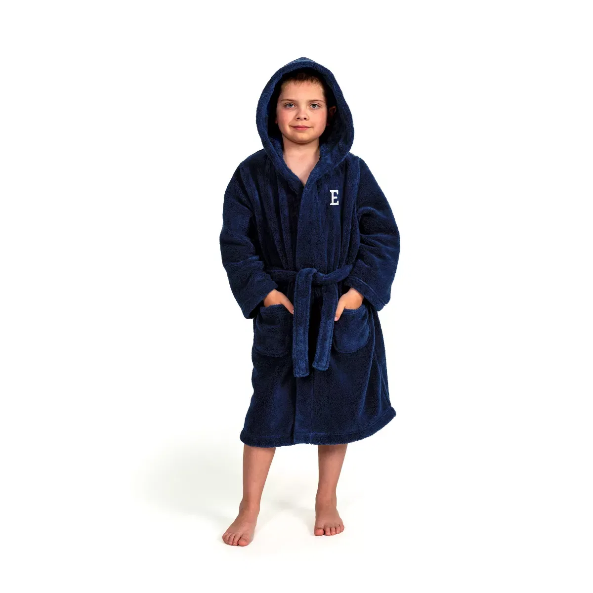 Детский халат с капюшоном из микрофибры Linum Kids SUPER PLUSH, White — фото 2