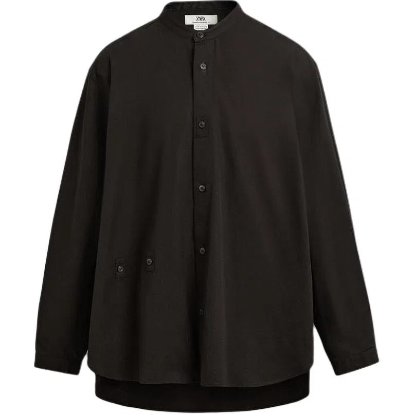 Мужская рубашка с принтом Dark Brown Moderate ZARA, Dark Brown