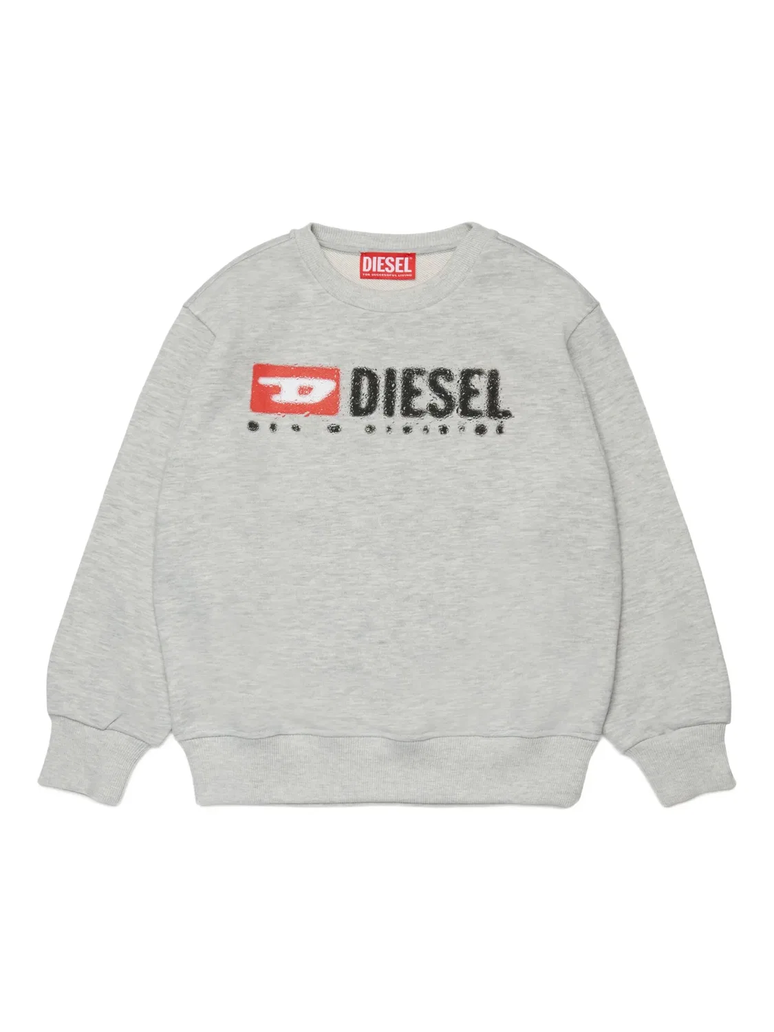 Свитшот с круглым вырезом и логотипом Diesel, серый