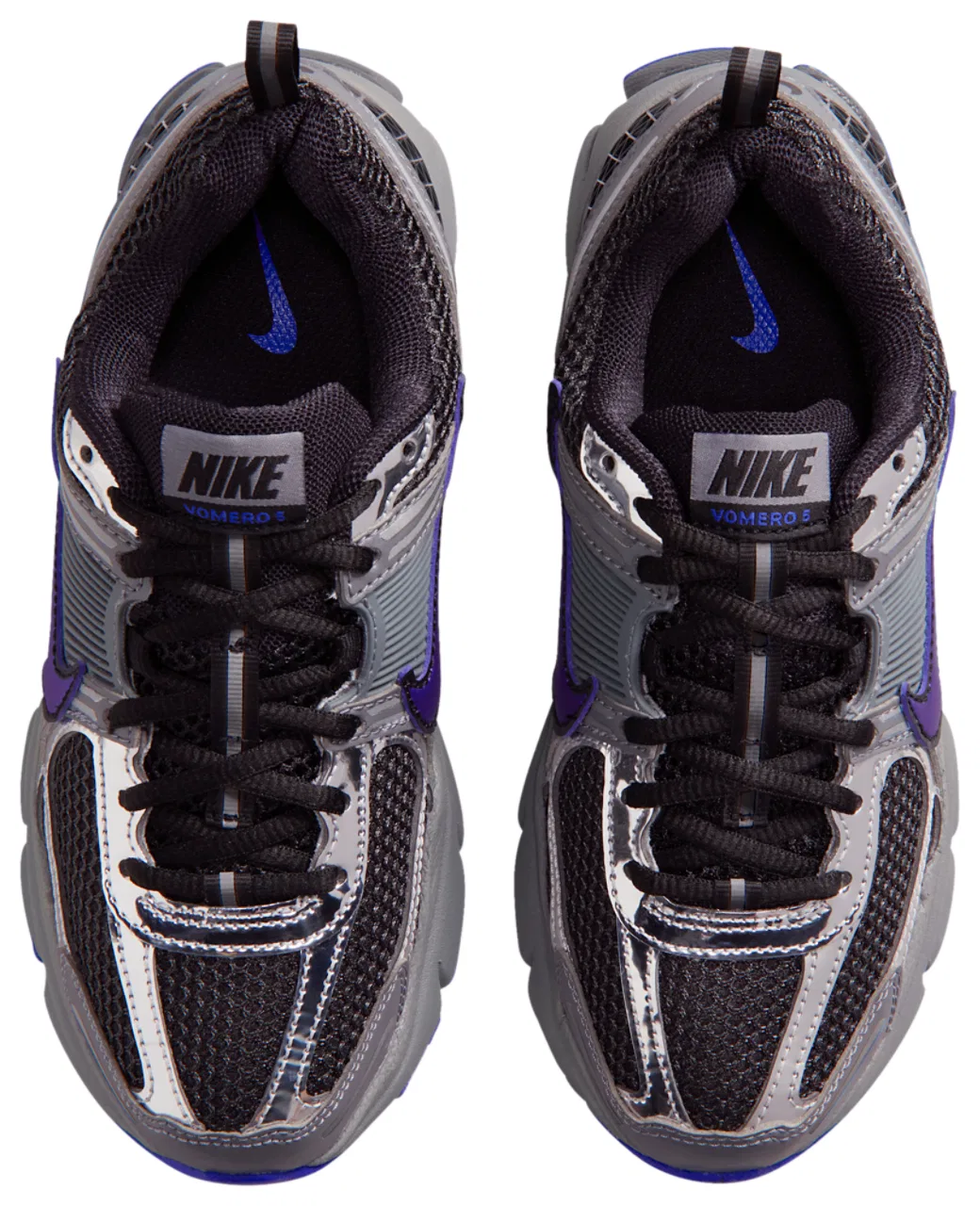 Детские кроссовки для мальчиков с амортизацией Zoom Air Vomero 5 Nike, Anthracite/Hyper Royal/Smoke Grey — фото 4