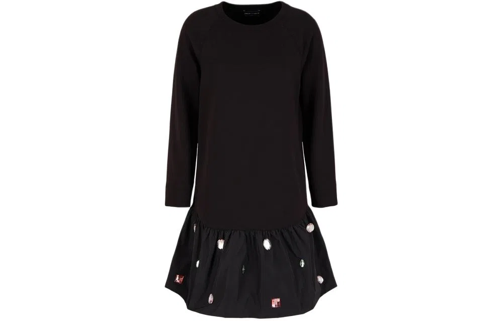 Платье с длинным рукавом SS24, Emporio Armani, Black