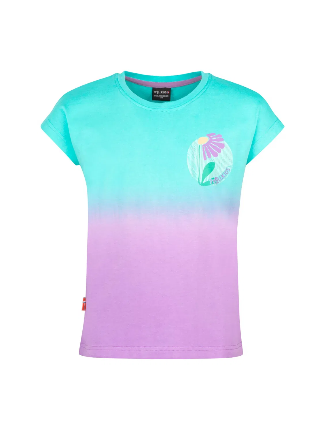 Футболка Trollkids Performance Shirt бирюзового цвета
