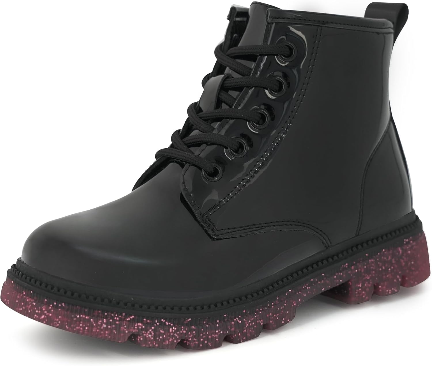 

Детские ботинки JABASIC для девочек, ботинки на шнуровке с блестками, боевые рабочие ботинки, Schwarz