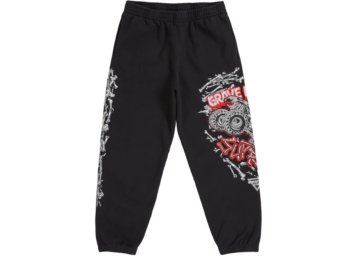 Мужские спортивные штаны с принтом Supreme Grave Digger Bones, Black
