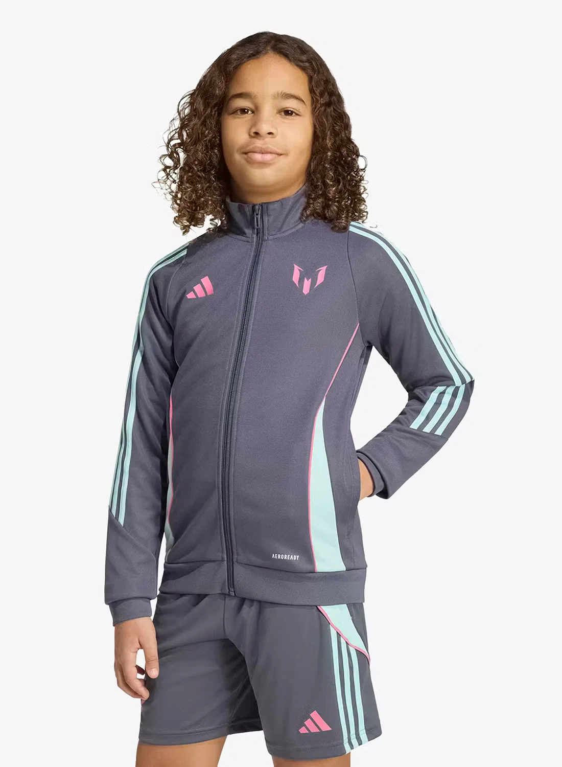 Куртка спортивная детская с длинным рукавом Messi Adidas, желтый — фото 3