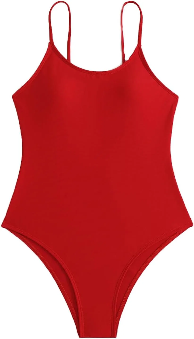 Женский слитный купальник с V-образным вырезом Monokini, Red