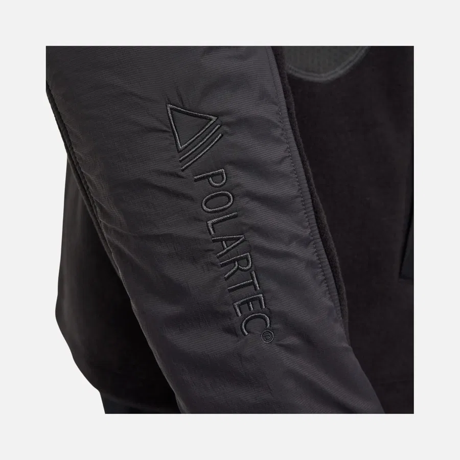 Мужская водонепроницаемая флисовая кофта с принтом Trail Polartec 1/4-Zip Fleece Running Long-Sleeve Nike, Черный — фото 4