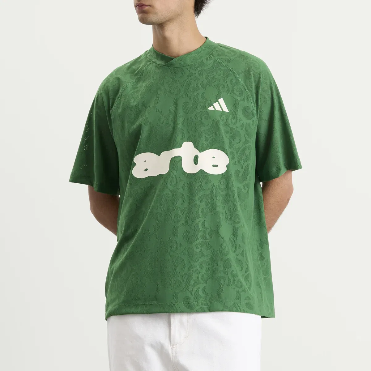 Футболка с длинным рукавом X Arte Engineered Lace Jersey Adidas, Amazon Green & Off White — фото 2
