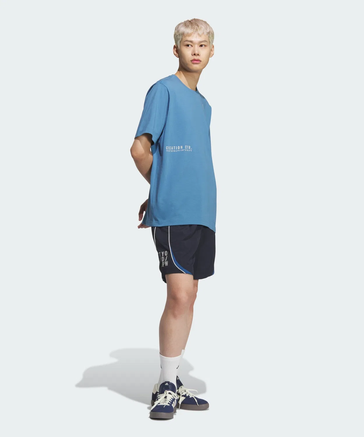 Мужская футболка с коротким рукавом, свободного кроя, Brand Love Adidas, Blue — фото 3