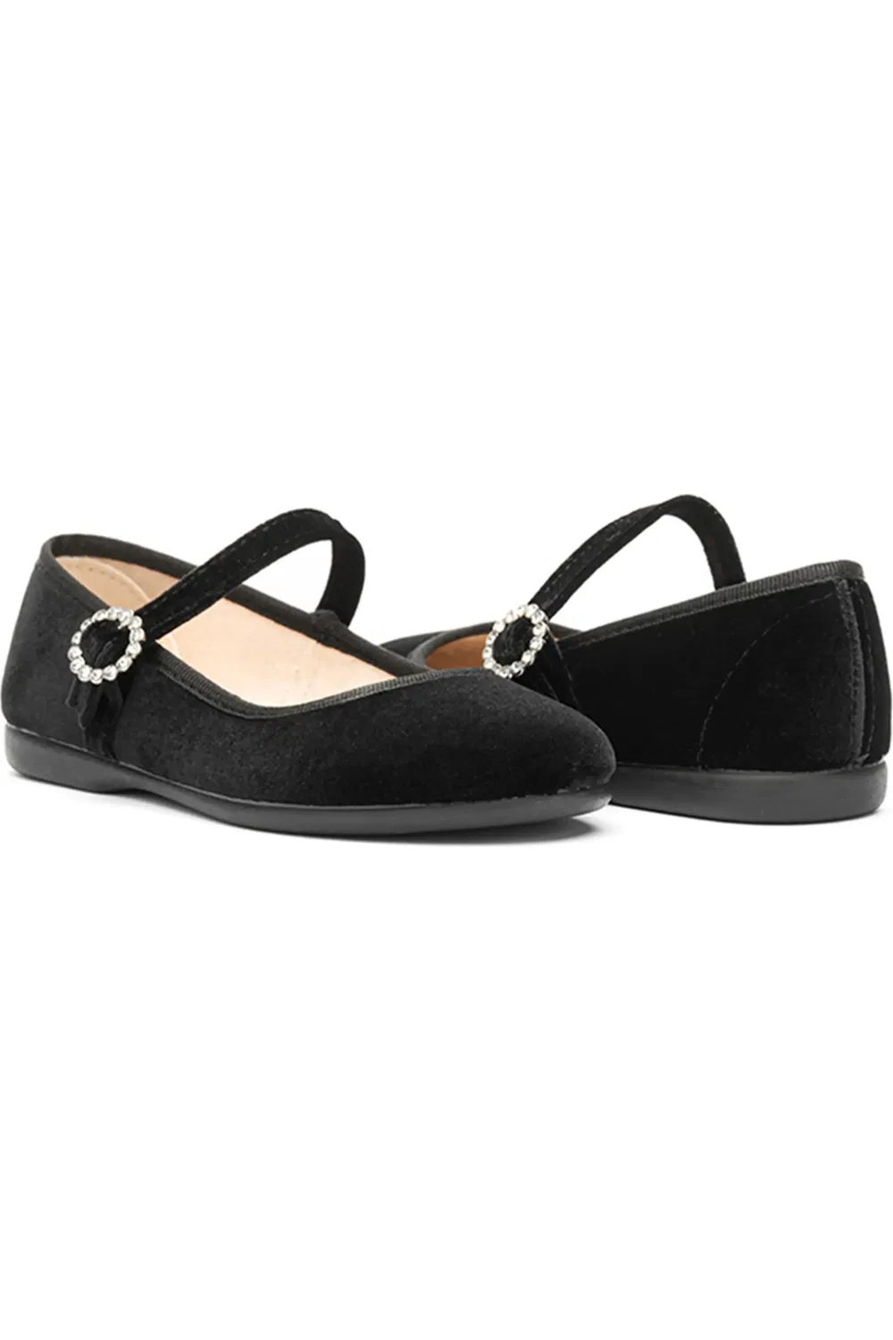 Детские туфли Мэри Джейн на плоской подошве Holly Velvet CHILDRENCHIC, черный