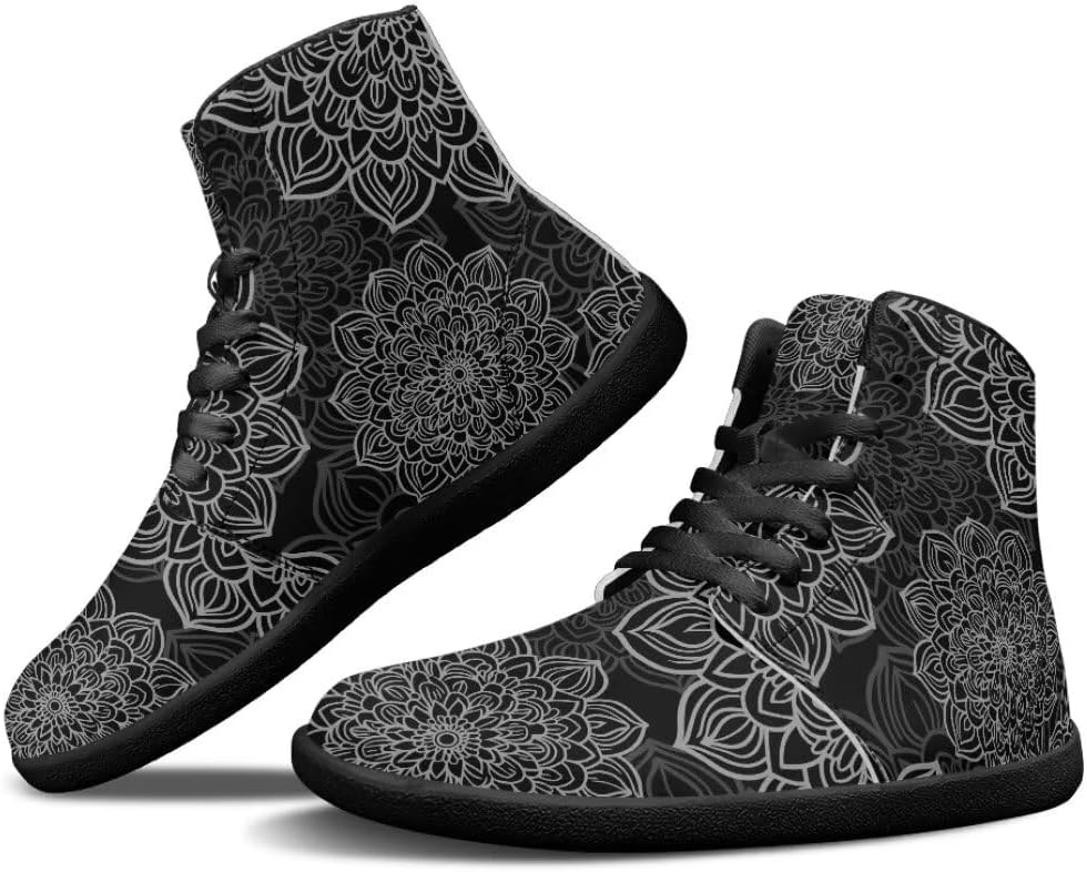 

Высокие мужские кроссовки без каблука, легкие, противоскользящие, для повседневной ходьбы, с нулевым перепадом высоты подошвы Getelinseng, Boho Flower