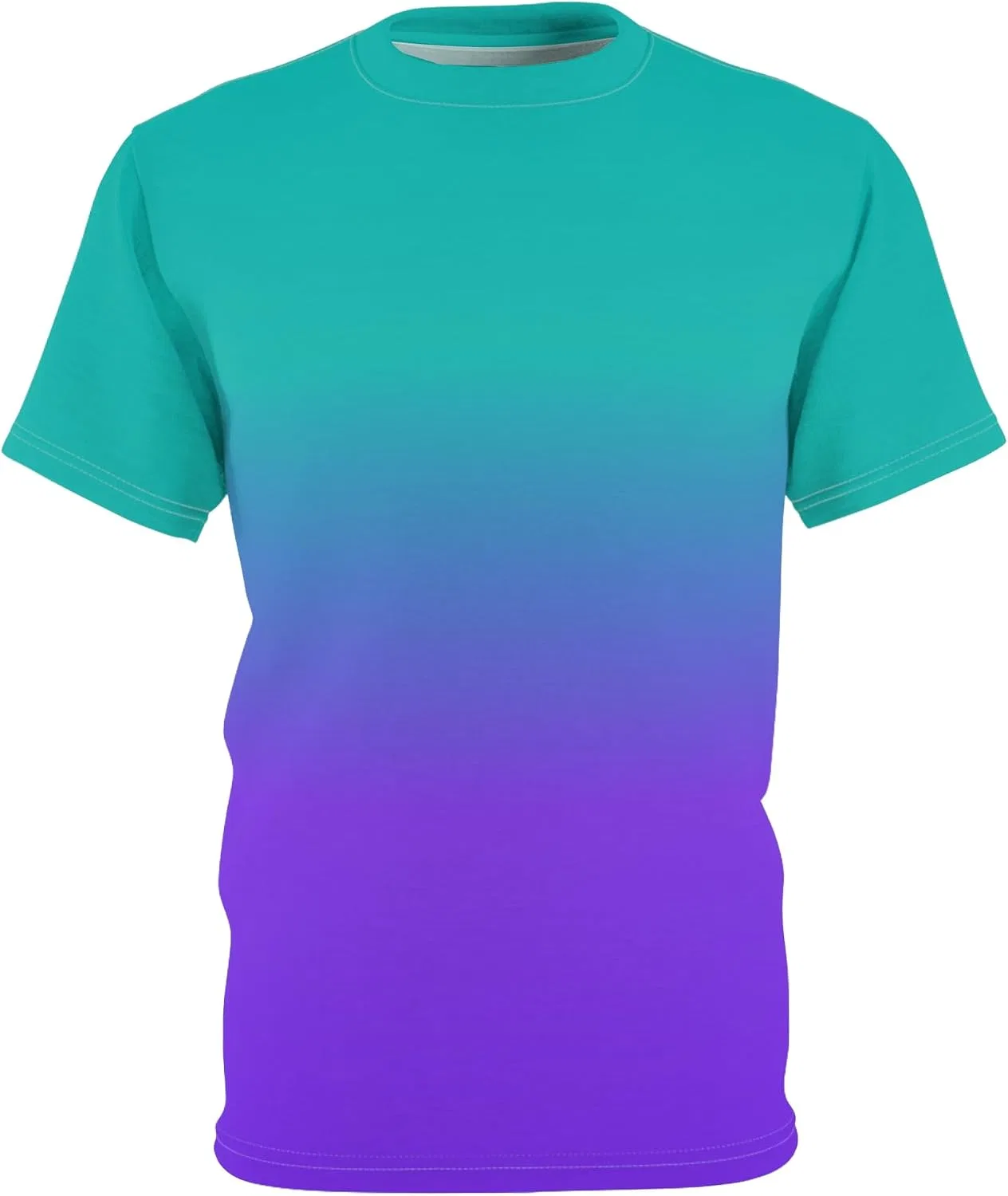 Женская футболка с градиентом Split Color, White Stitching