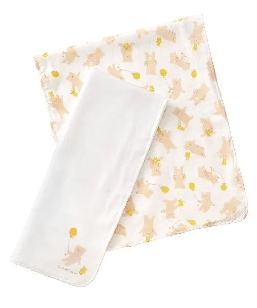 Детский комплект из 2 банных пеленок из хлопка, модель Yurukuma, combimini, Off White