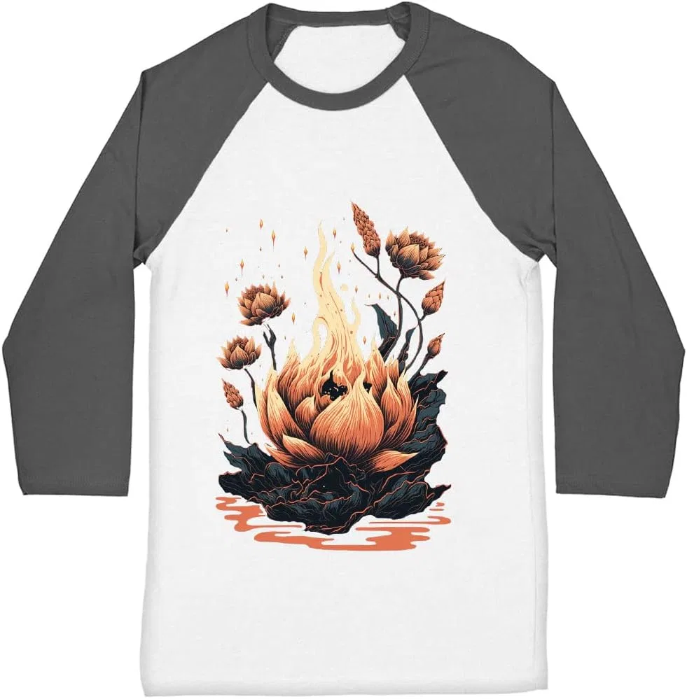 Женская футболка с цветочным принтом Cool Design Baseball T-Shirt, Gray White
