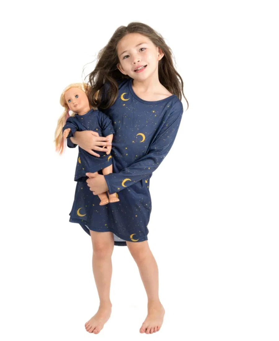 Комплект ночных рубашек с кукольной рубашкой Moon & Stars Navy Leveret