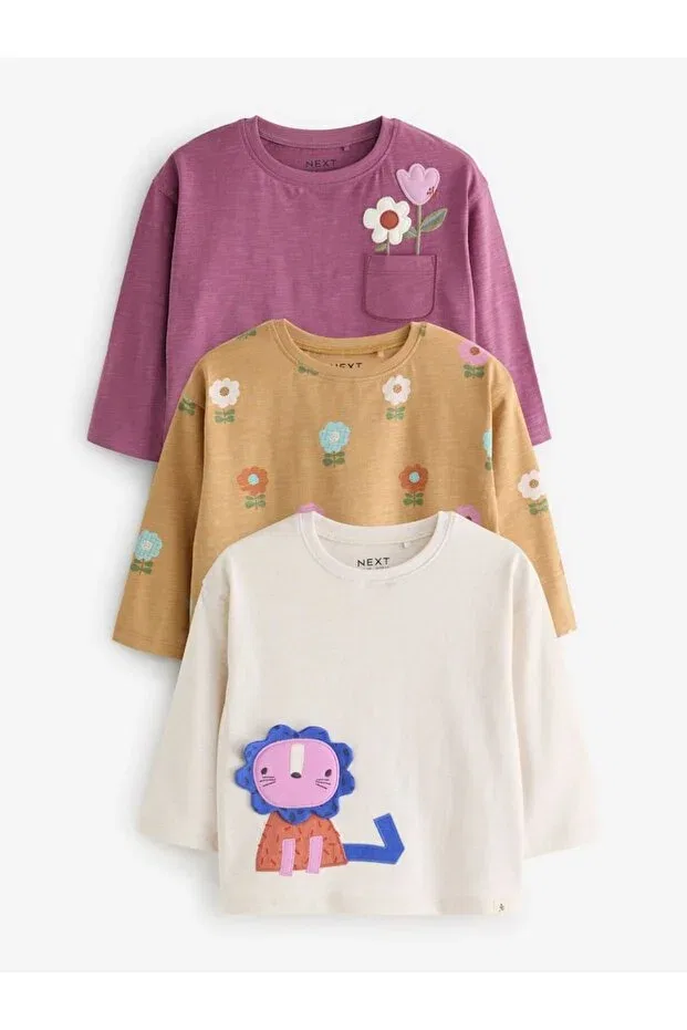 Детский комплект футболок с цветочным принтом Next Baby, Multicolor