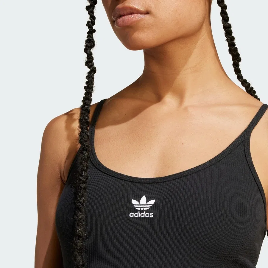 Женский топ-боди Rib без рукавов adidas Originals, Черный — фото 4