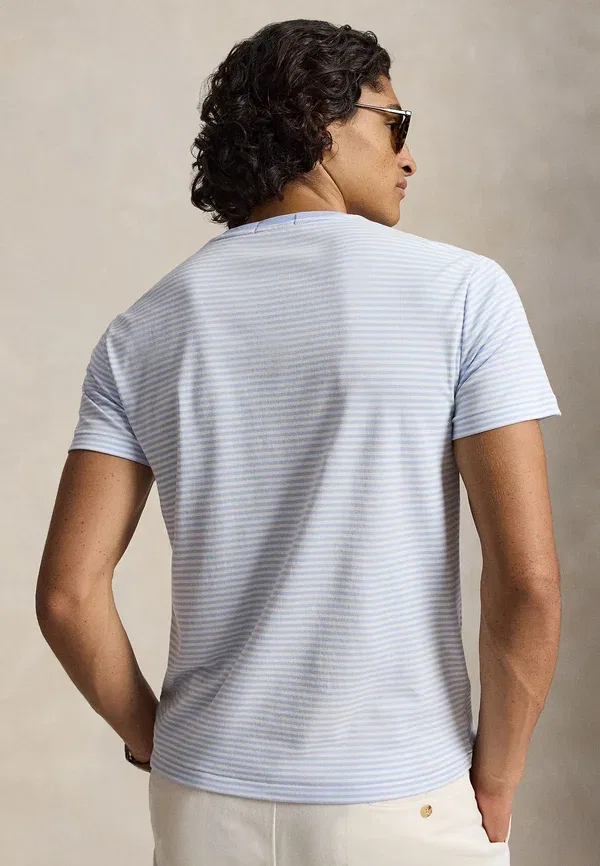 Футболка хлопковая Custom slim fit soft cotton t-shirt Polo Ralph Lauren, Newport Navy/White, белый — фото 3