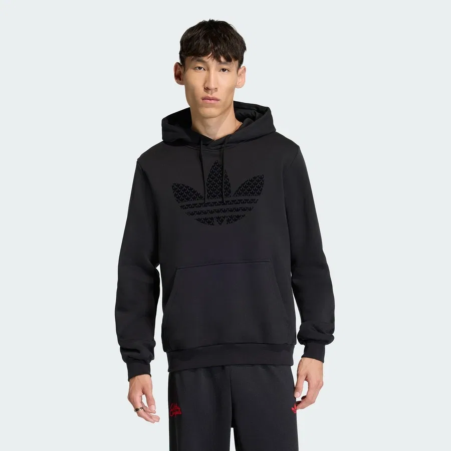 Худи с капюшоном из флиса с монограммой Originals KD1358 adidas, Черный