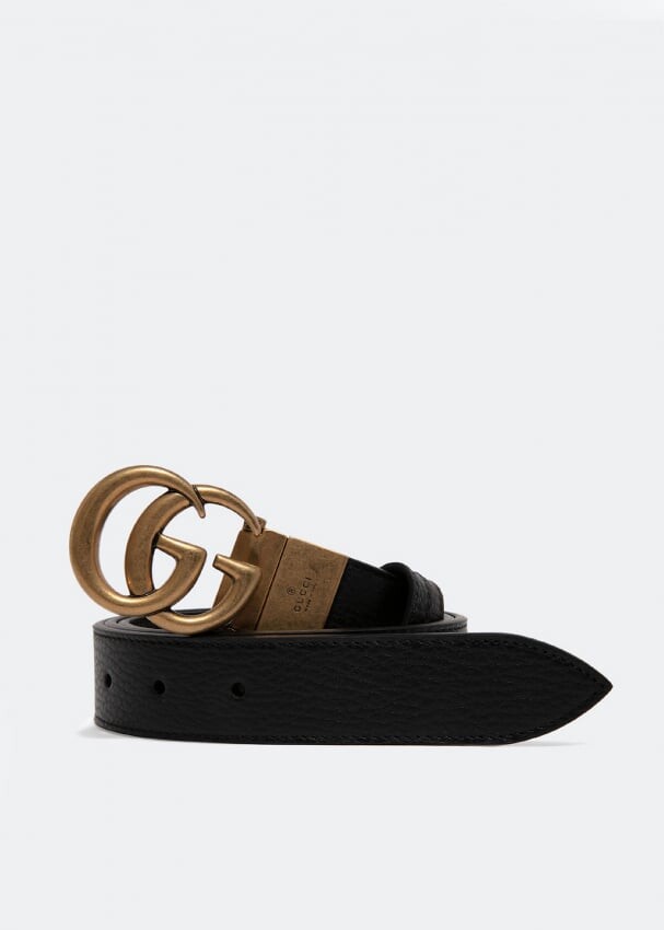 

Ремень GUCCI Double G reversible belt, черный