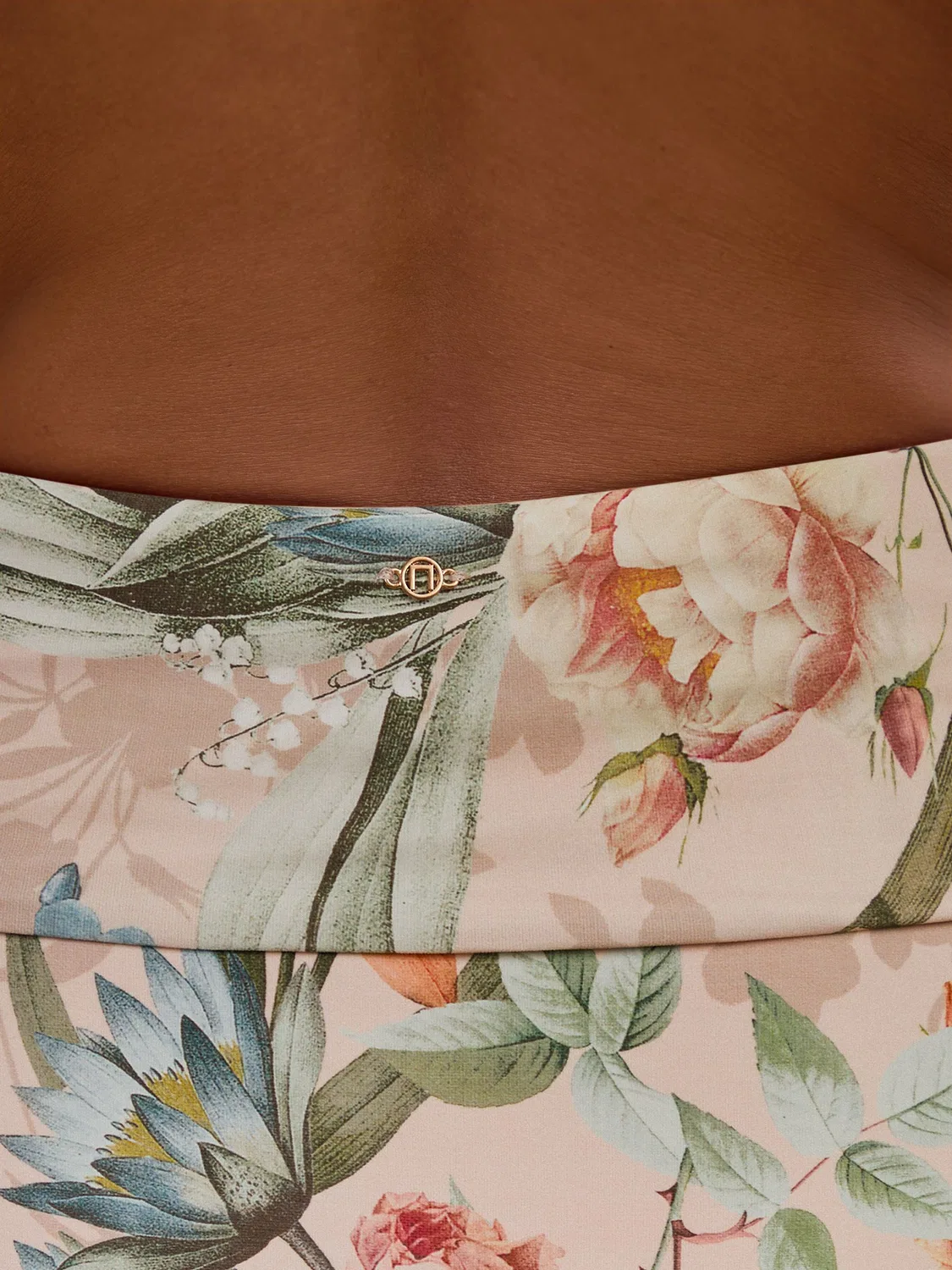 Бикини-трусы с высокой талией и высоким вырезом, модель Roll Top Next, Pink Floral — фото 3
