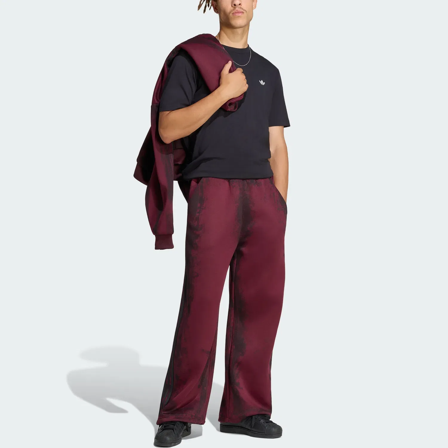 Мужские спортивные штаны прямого кроя Adidas Originals ADILENIUM, Dark Reddish Purple — фото 3