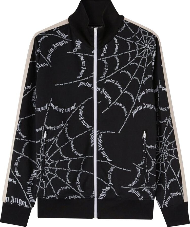 

Куртка Palm Angels Spider Web Classic Track Jacket 'Black/White', черный