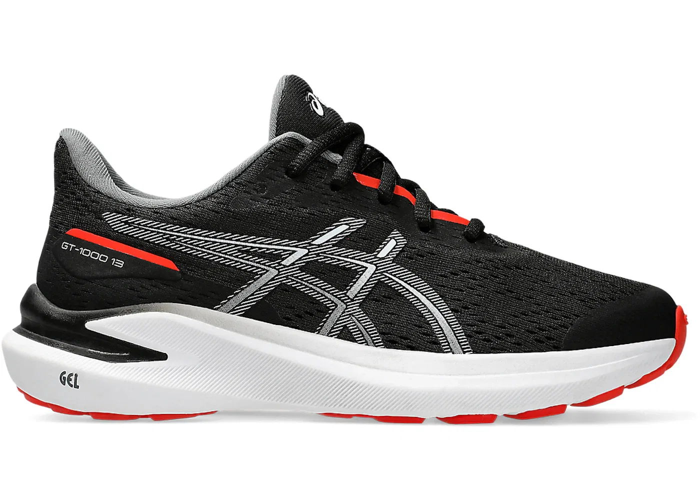 Детские кроссовки для бега ASICS GT-1000 13, Black/Fiery Red